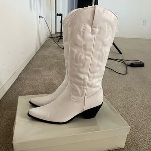Princess Polly White western Cowboy boots